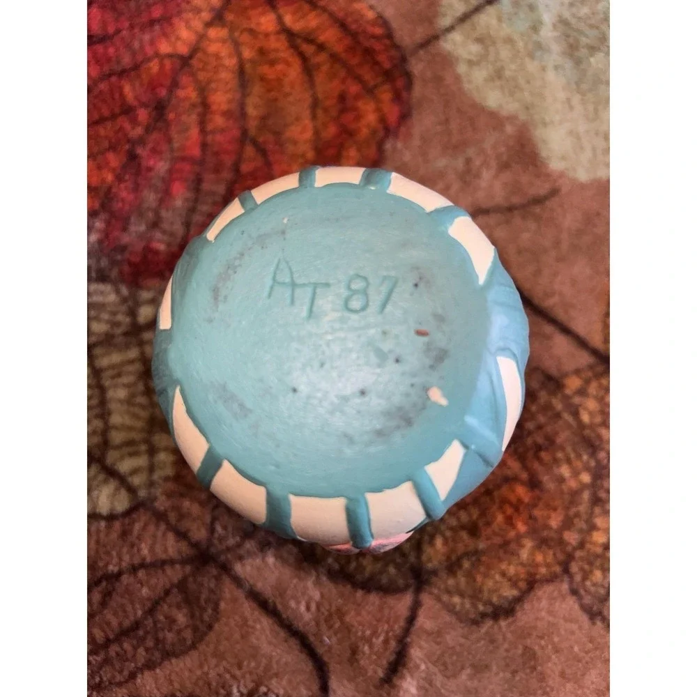 Vintage 1987 Hand-Painted Ceramic Tulip Vase Planter‎ Cottagecore Decor